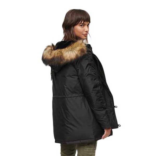 Superdry Parka Military Sort XS Kvinde