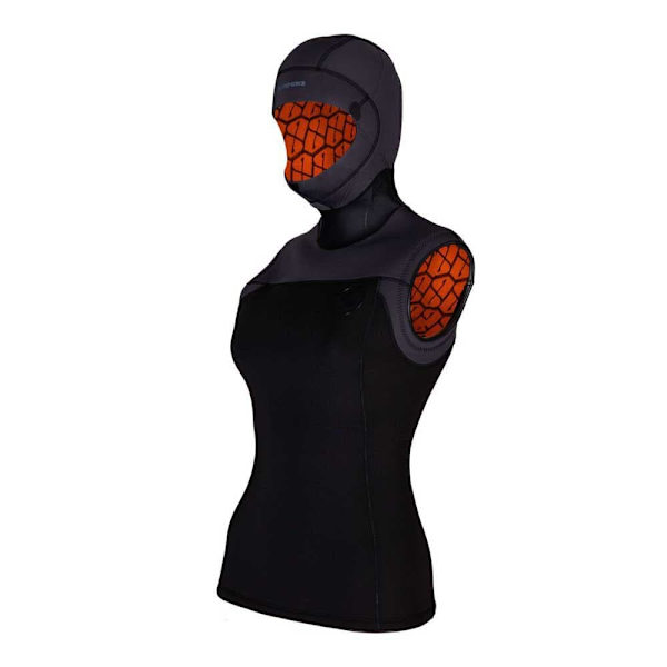 Apeks Thermiq Huvväst Mujer 4/3 Mm Svart M