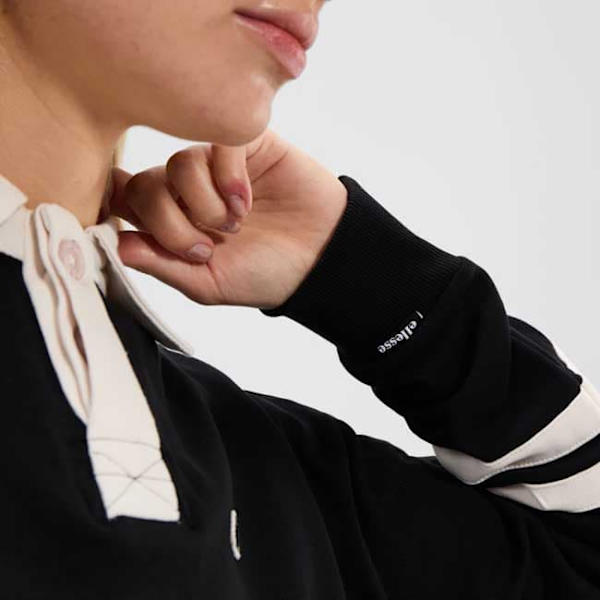 Ellesse Sombra Cropped Polo Med Lange ærmer Sort 8 Kvinde