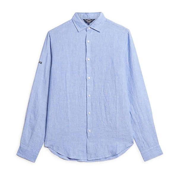 Superdry Studios Casual Linen Pitkähihainen Paita Sininen XL Mies