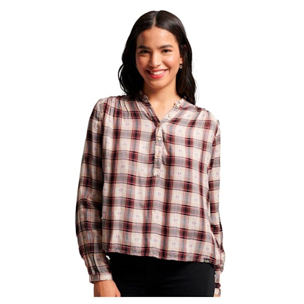 Superdry Pitkähihainen Pusero Check Ruskea XS Nainen