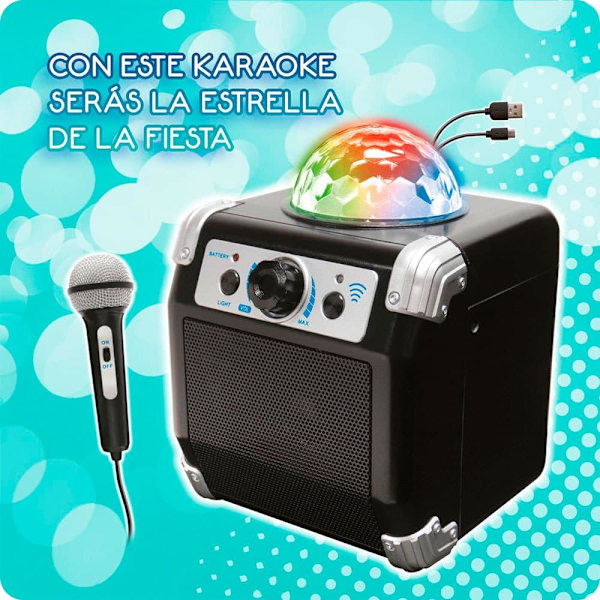 Deqube Trådløs System Disco Karaoke Sort 3-6 Years