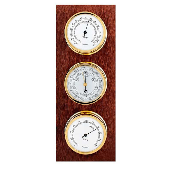 Autonautic Instrumental Vejrstationspanel I Guld Messing Atlantic Series  95 mm