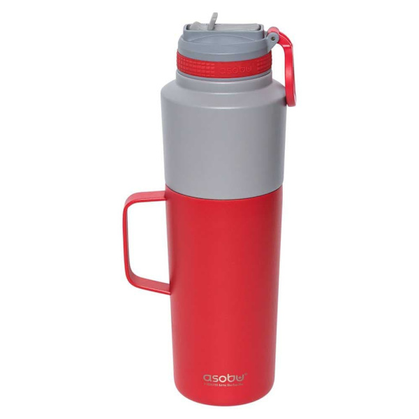 Asobu 600ml Dobbeltvægget Termoflaske Rød,Grå