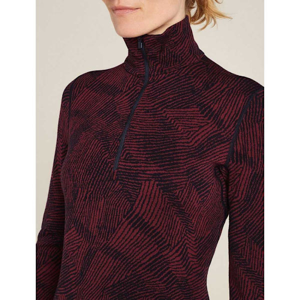 Icebreaker Merino 260 Vertex Frozen Forms Langærmet Baselayer Rød L Kvinde