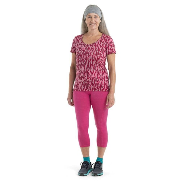 Icebreaker Kortærmet T-shirt 150 Tech Lite Ii Glaci Cam Merino Rosa S Kvinde