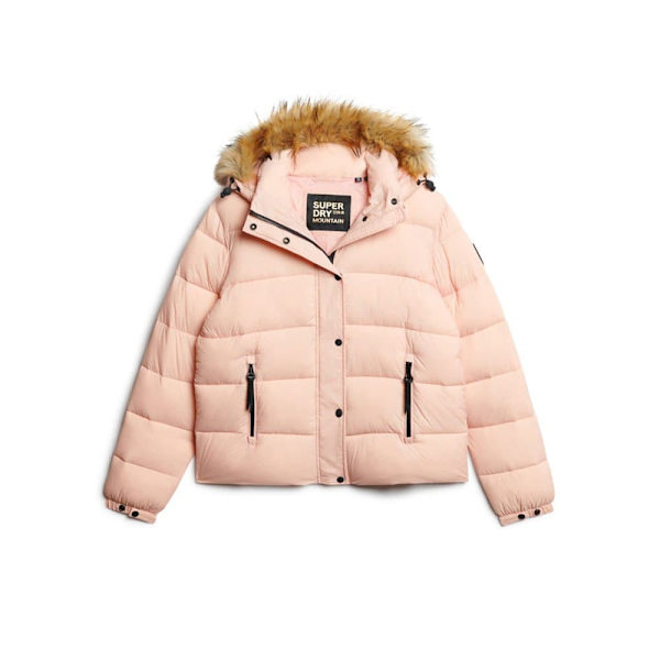 Superdry Faux Fur Puffjacka Rosa S Kvinna