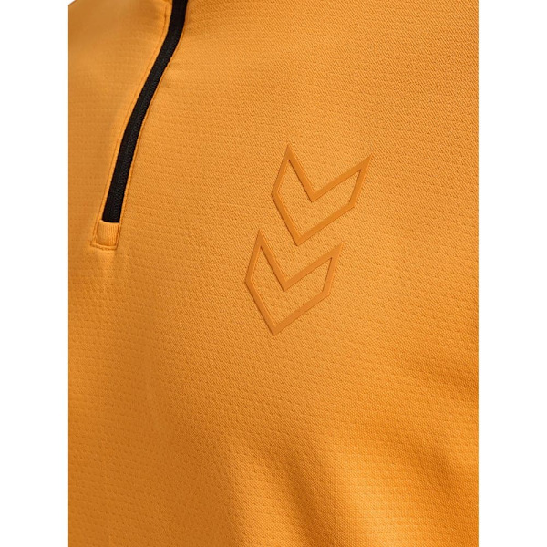 Hummel Active Pl Puoli Vetoketjullinen Pitkähihainen T-paita Oranssi L Mies