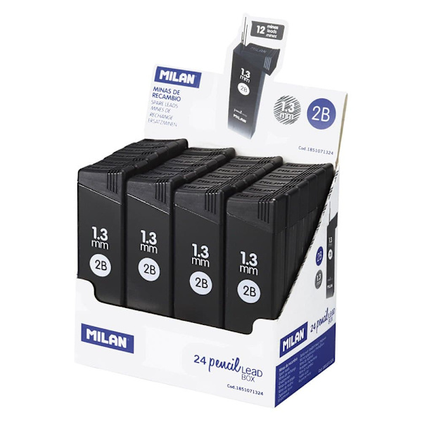 Milan Display Box 24 1.3 Mm 12 Reserv Leads 1.3 Mm Silver