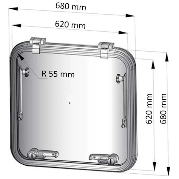 Vetus Libero Hatch 55 Mm Silver 450 x 320 mm