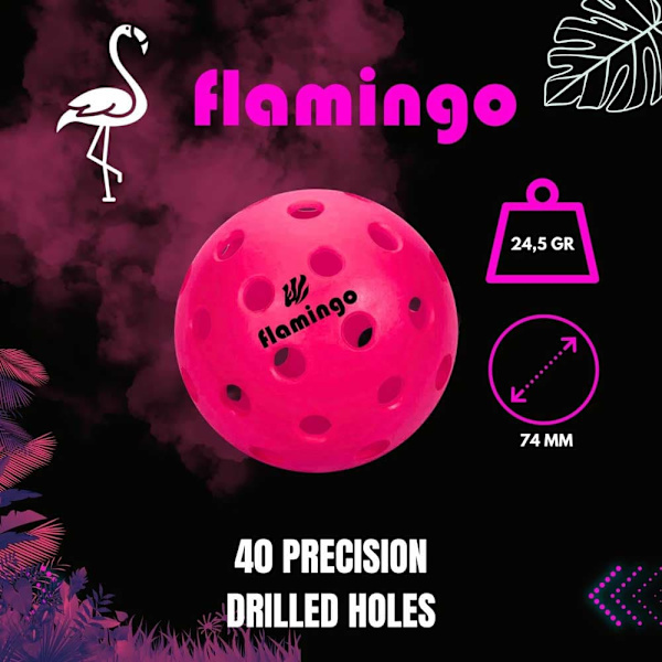 Zcebra Pickleball Flamingo Pickleballbolde 12 Enheder
