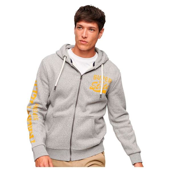 Superdry Sweatshirt Med Full Dragkedja Athletic Coll Graphic Grå 2XL Man