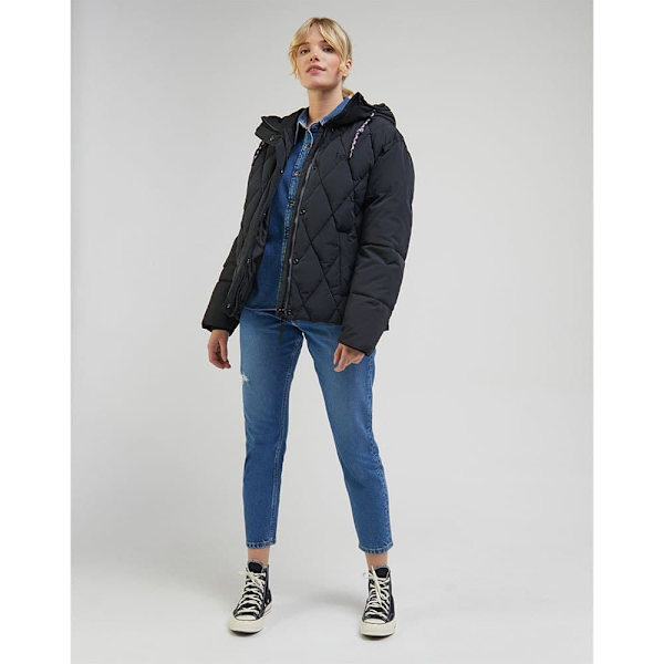 Lee Pufferjacka Short Puffer Grå XS Kvinna