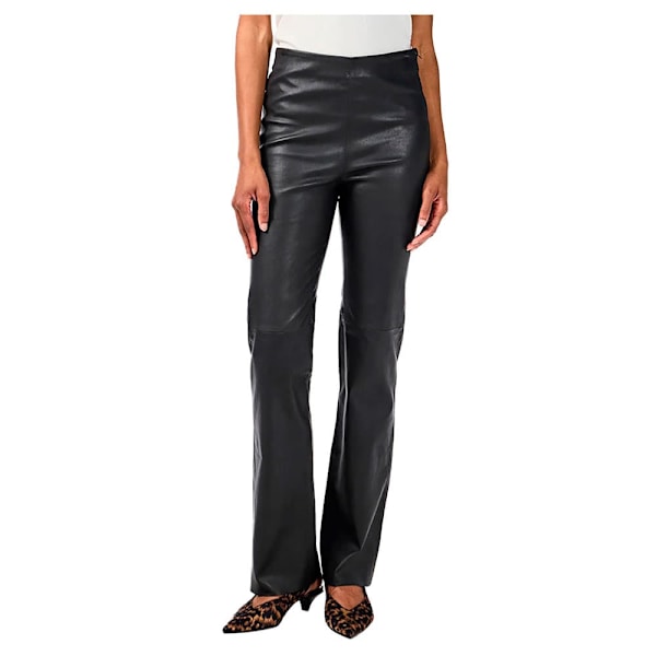 Yas Zellu Bootcut Leather Bukser Sort S Kvinde