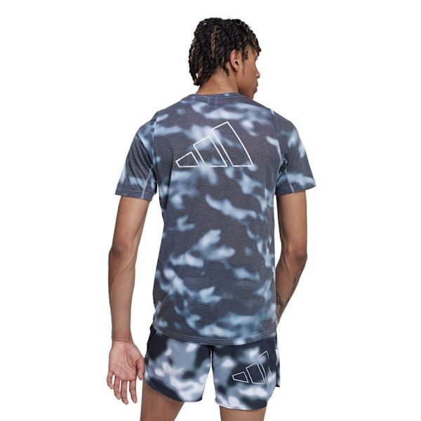 Adidas Kortärmad T-shirt Run Icons Aop Flerfärgad S Man