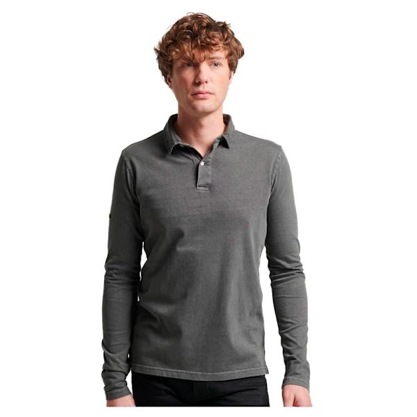 Superdry Langærmet Polo Studios Jersey Grå 2XL Mand