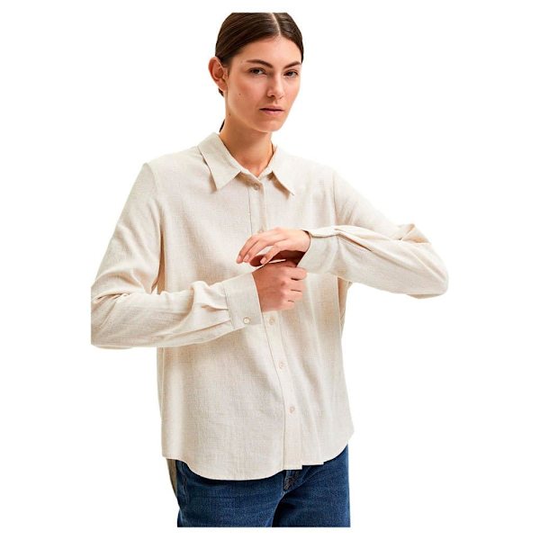 Selected Lang ærmet Skjorte Viva Beige 40 Kvinde