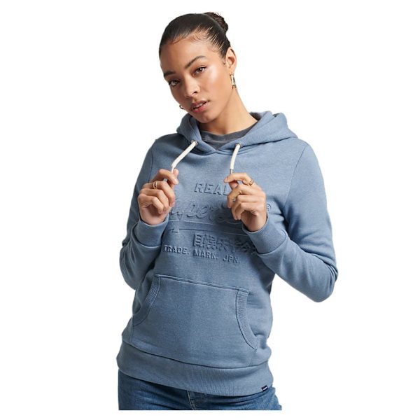 Superdry Hættetrøje Vintage Logo Emboss Blå 2XS Kvinde
