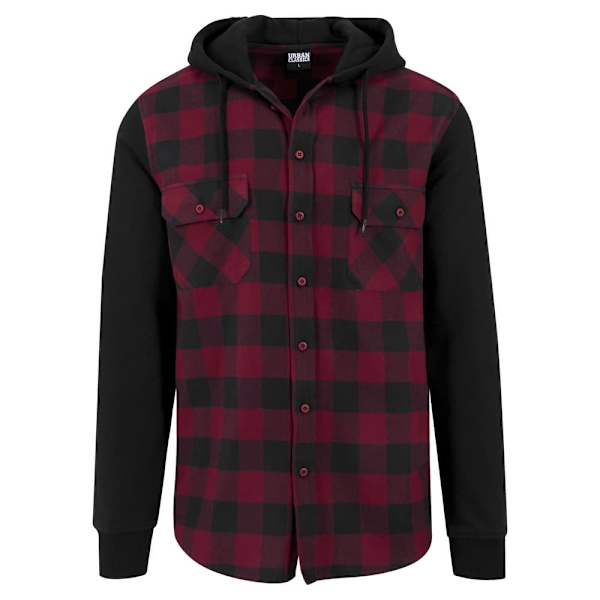 Urban Classics Skjorte Hætte Ed Flanell Sweat Leeve Sort 2XL Mand