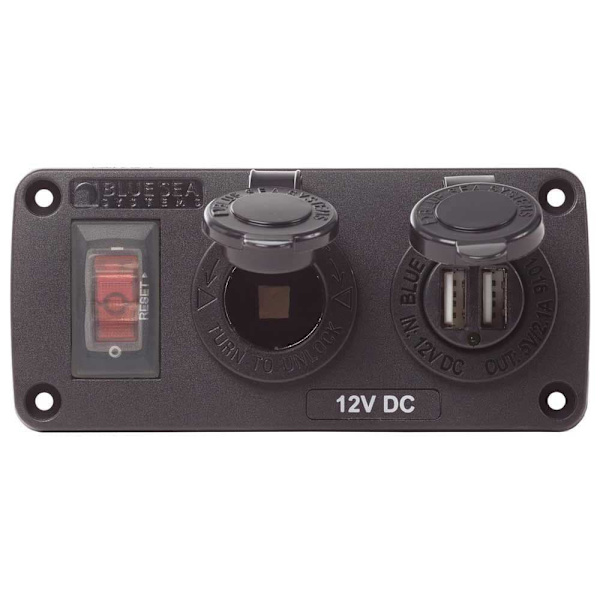 Blue Sea Systems Kontaktpanel Usb Sort