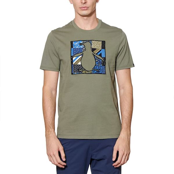 Original Penguin Organic Mix Media Patchwork Pete T-shirt Med Korta ärmar Grönt L Man