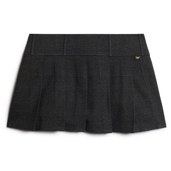 Superdry Mini Kjol Low Rise Pleated Grå XS Kvinna