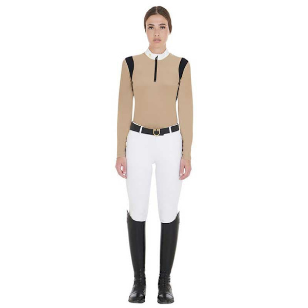 Equestro Technical Fabric Kortærmet Polo Beige L
