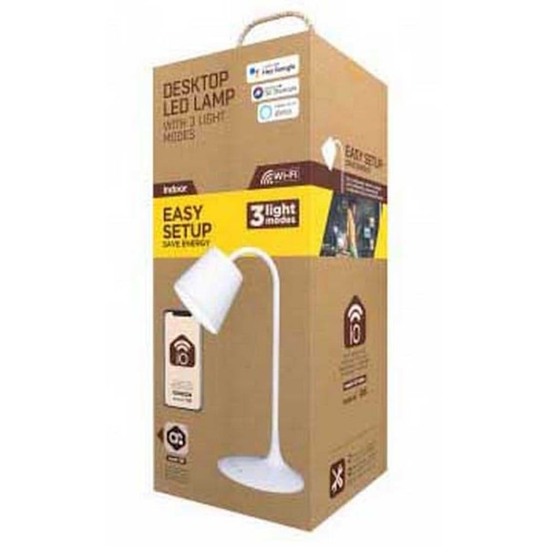 Muvit Io Lystilstande Led-lampe Med Trådløs Oplader Easy Setup Wi-fi 3 Hvid