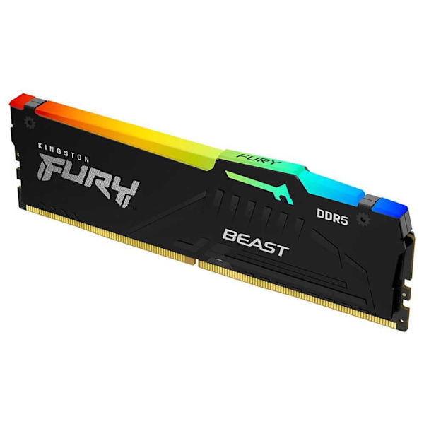 Kingston Ram-hukommelse Fury Beast Rgb Cl40 Kf5 1x8gb Ddr5 6000mhz Sort