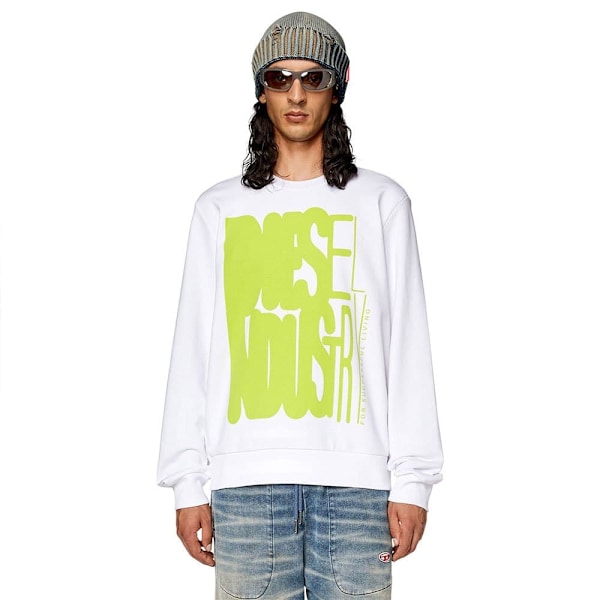 Diesel Sweatshirt Ginn K37 Hvid L Mand
