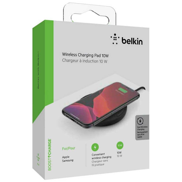Belkin 10w Wireless Charging Pad With Psu & Micro Usb Cable Sort