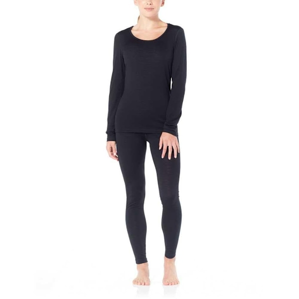 Icebreaker Baselag 200 Oasis Scoop Merino Sort S Kvinde