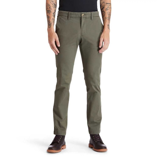 Timberland Sargent Lake Stretch Twill Slim Chinobyxor Grönt 30 / 34 Man