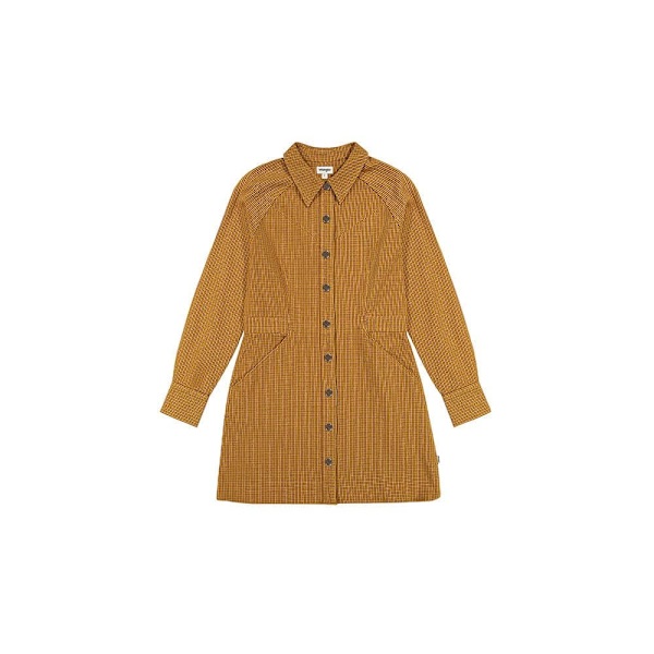 Wrangler 112356780 Langærmet Kort Kjole Brun XS Kvinde