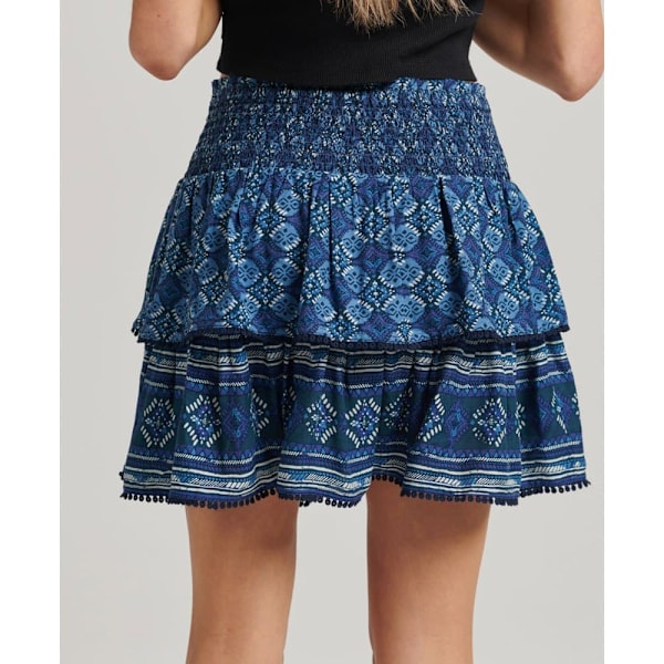 Superdry Nederdel Vintage Tiered Mini Blå XL Kvinde