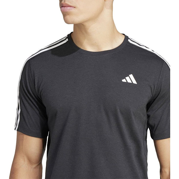Adidas Stripes Kortærmet T-shirt Own The Run Excite 3 Sort XL / Regular Mand