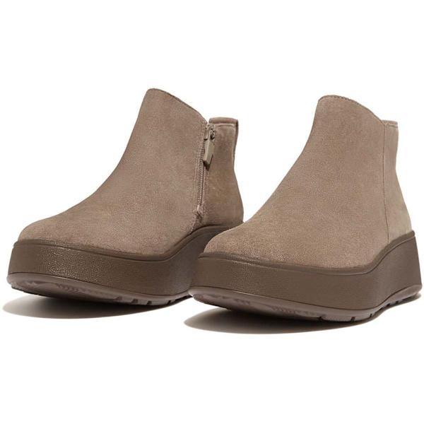 Fitflop StÖvlar F-mode Suede Flatform Zip Ankle Brun EU 38 Kvinna