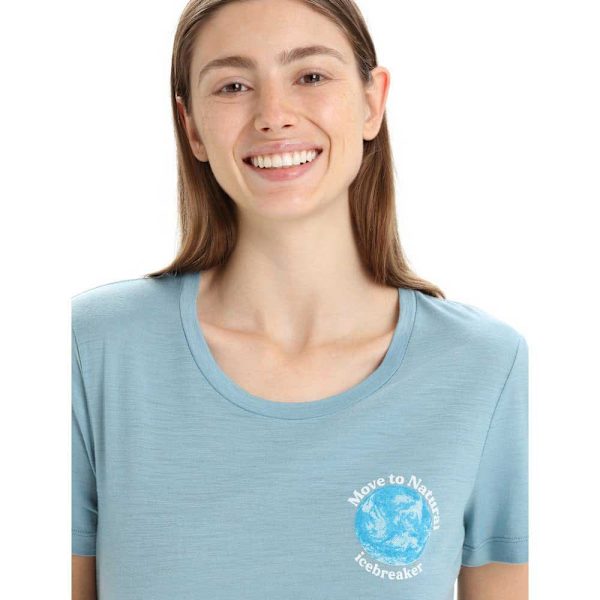 Icebreaker Kortärmad T-shirt Tech Lite Ii Earth Blå M Kvinna