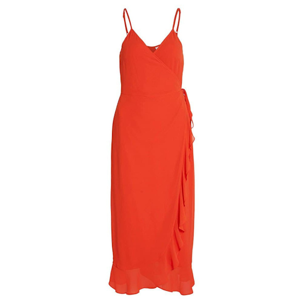 Vila Ärmlös Midiklänning Grapilla Singlet Orange 44 Kvinna