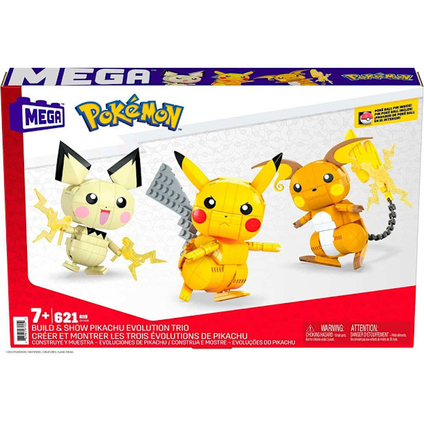 Mega Construx Ja Raichu) 3 Pokémon Rayo (pichu. Pikachu Keltainen