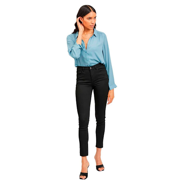 Vila Stanna Kvar Skinny Jeans I Midjan Regular Svart XL Kvinna