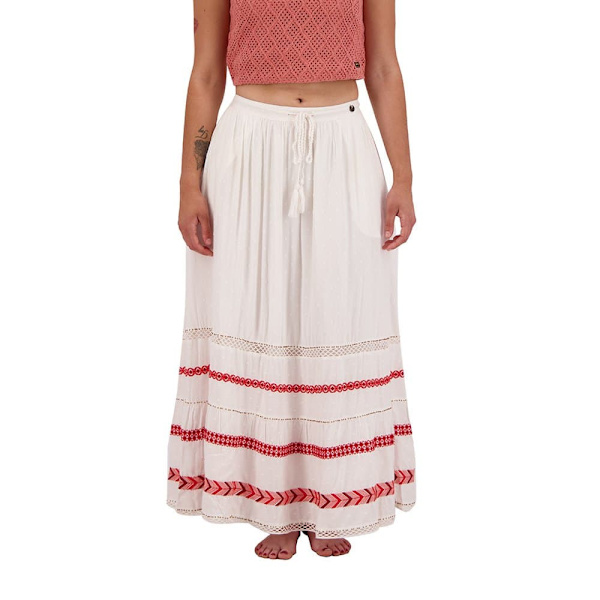 Superdry Kjol Vintage Emb Maxi Vit M Kvinna
