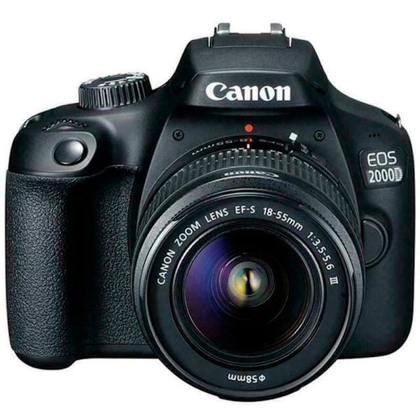 Canon Kompakt Kamera Eos 2000d 18-55 Mm Søvfarvet Sort