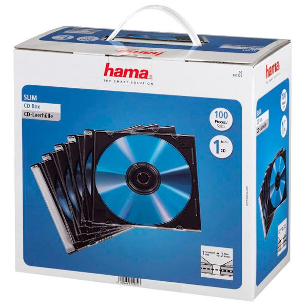 Hama Cd Box Slim 100 Units Svart