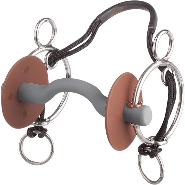 Beris Mjuk Hackamore Kombi Tongue Port Snaffle Silver 130 mm