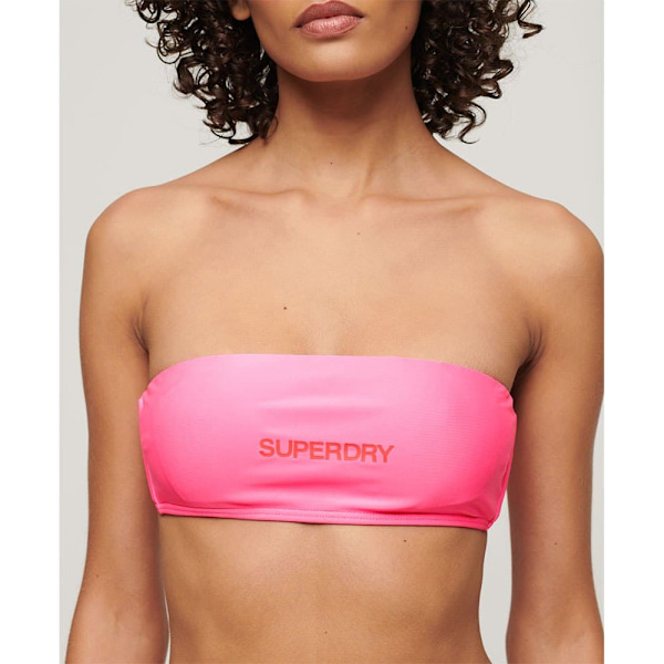 Superdry Logo Bandeau Bikinitopp Rosa XS Kvinna