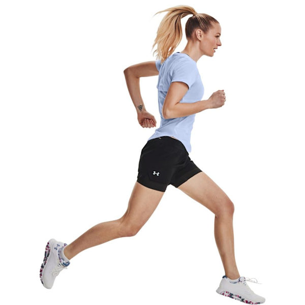 Under Armour Korte Leggings 2 In 1 Iso Chill Run Sort XL Kvinde