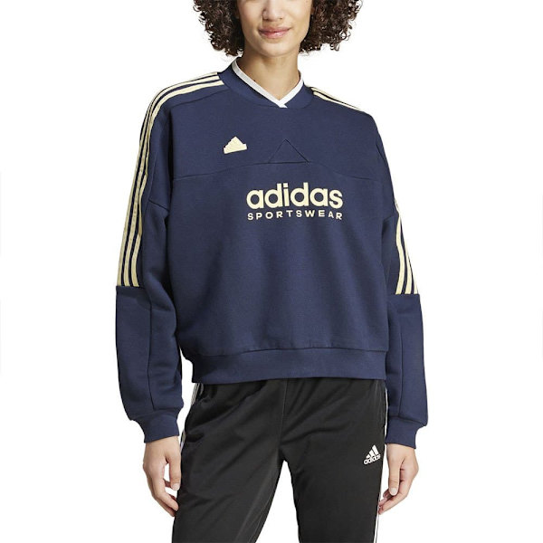 Adidas Tiro Cut 3 Stripes Fleece Sweatshirt Blå M / Regular Kvinde