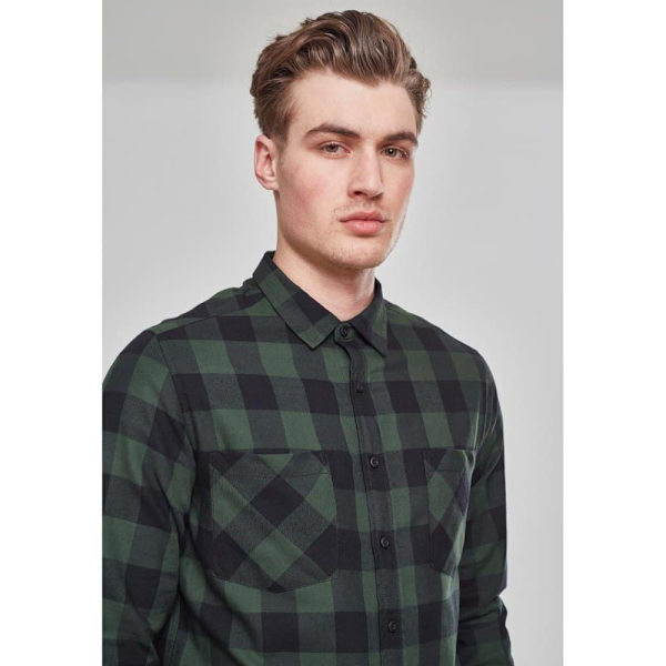 Urban Classics Basic Flannelskjorte Sort L Mand