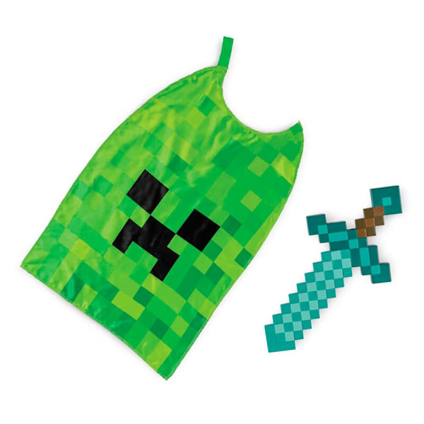Jakks Pacific Viitta Ja Miekka Puku Minecraft Vihreä